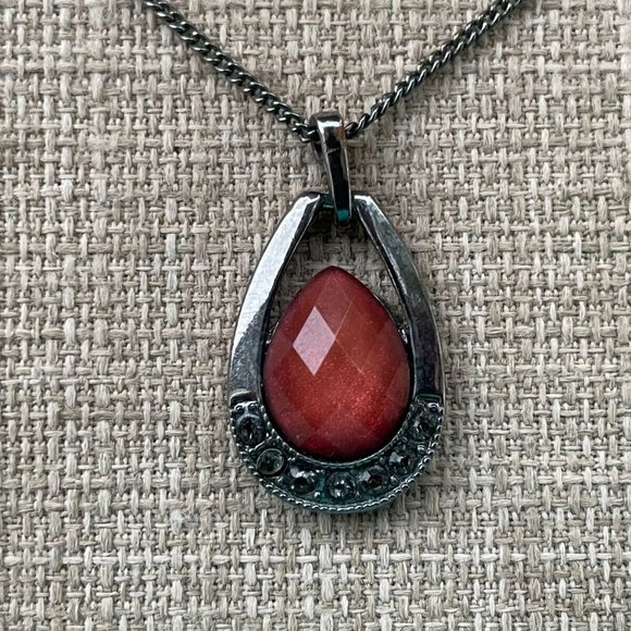 Women Necklace Fashion Jewelry Faux Stone Pendant Black Chain Necklace - Picture 2 of 11